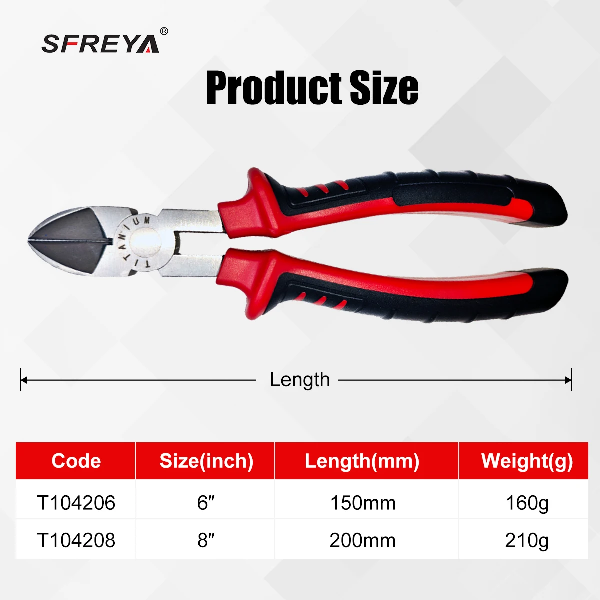Титановые диагональные кусачки SFREYA T1042, 6 и 8 дюймов, немагнитные, коррозионностойкие, легкие инструменты (art.: 3920dad89a033) - 3920dad89a033
