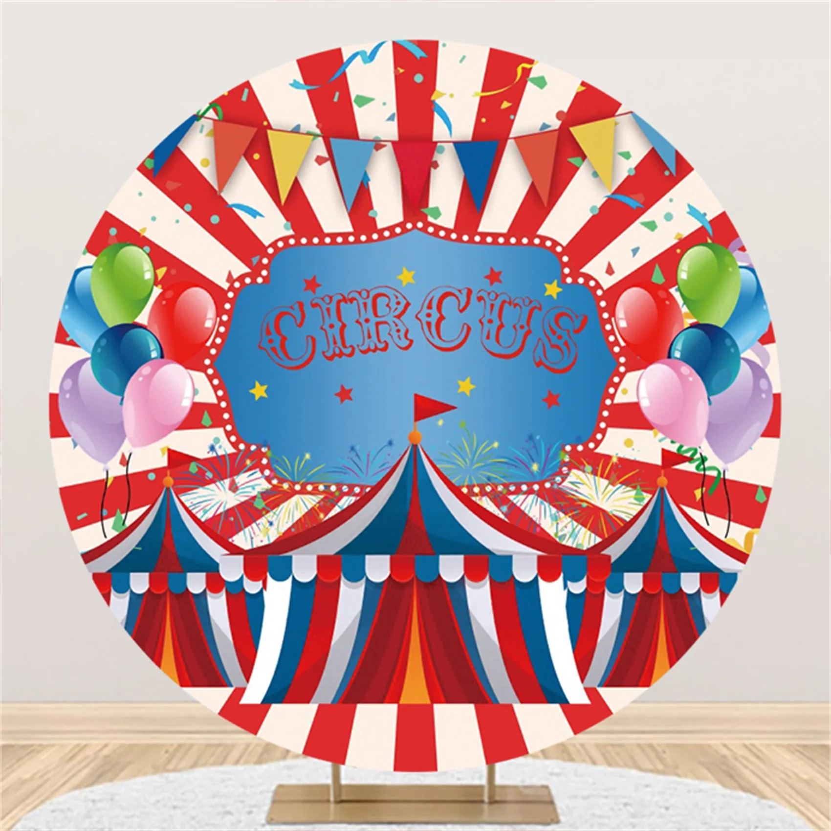 

Laeacco Red Curtain Star Circus Carnival Photography Backdrop Newborn Birthday Baby Shower Portrait Customized Photo Background