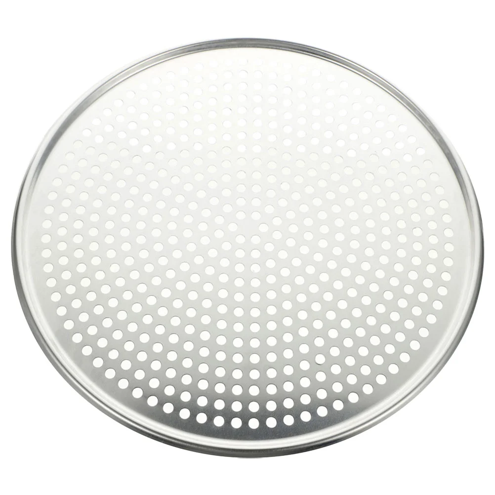 

Pizza Tray For Oven Perforated Pizza Round Grilled Net Wear-resistant Multi-function Tray Stainless Steel Shaped Plate Household