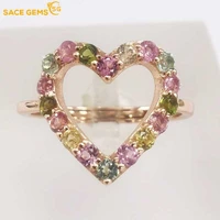 sace gems fashion resizable polychrome tourmaline rings for women 925 sterling silver wedding party fine jewelry festival gift