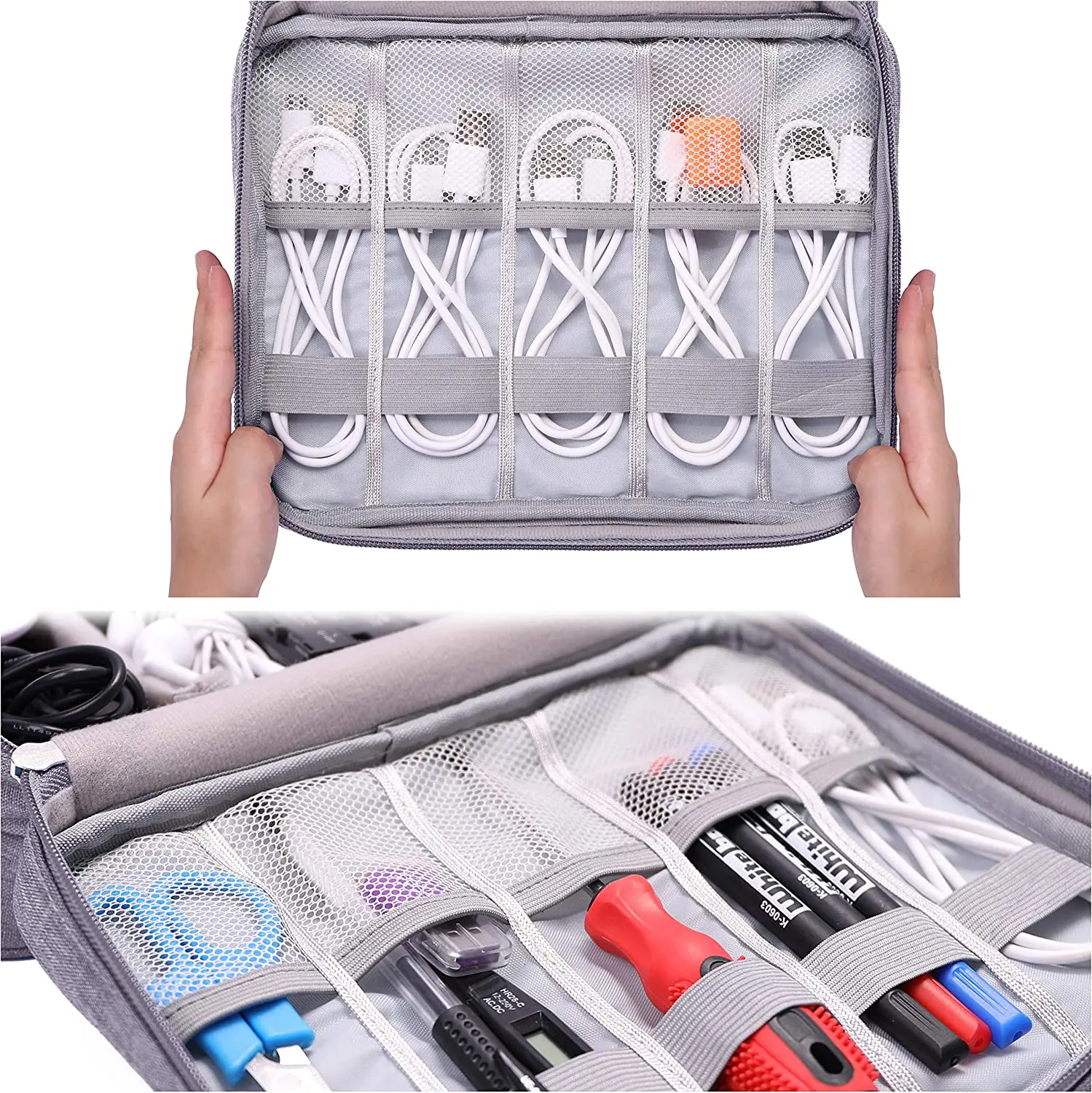 Portable Travel Cable Bag Portable Digital USB Gadget Electronics Organizer Charger Wires Cosmetic Zipper Storage Pouch kit Case