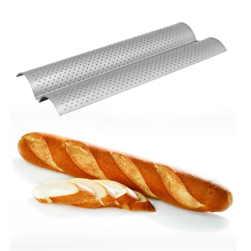 

2/4 Groove French Bread Mold For Baking Bread Wave Baguette Baking Tray With Non-Stick Coating Cake Pan Baking Tool