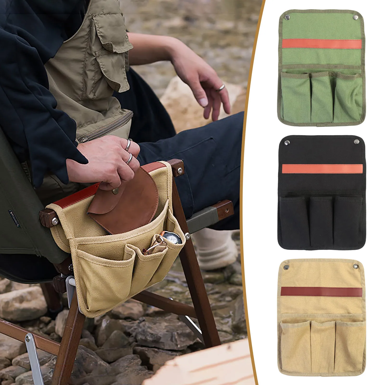 

New Camping Chair Storage Bag Folding Table Side Hanging Mesh Bag Camping Rack Hanging Pocket Armrest Hanging Bag Camping