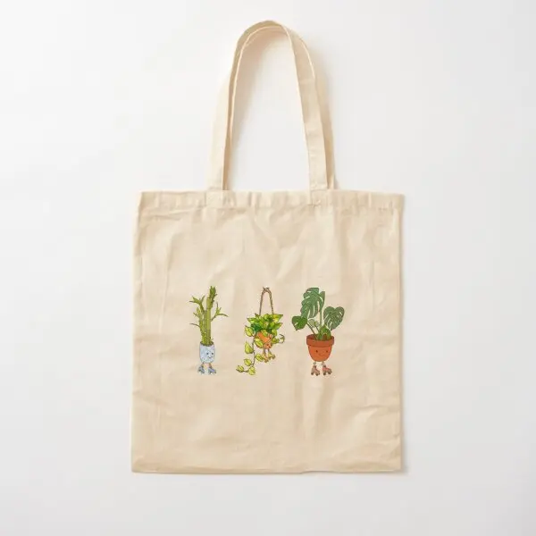 

Roller Skating Potted House Plants Cotto Canvas Bag Fashion Unisex Casual Grocery Designer Ladies Shoulder Bag Fabric Women