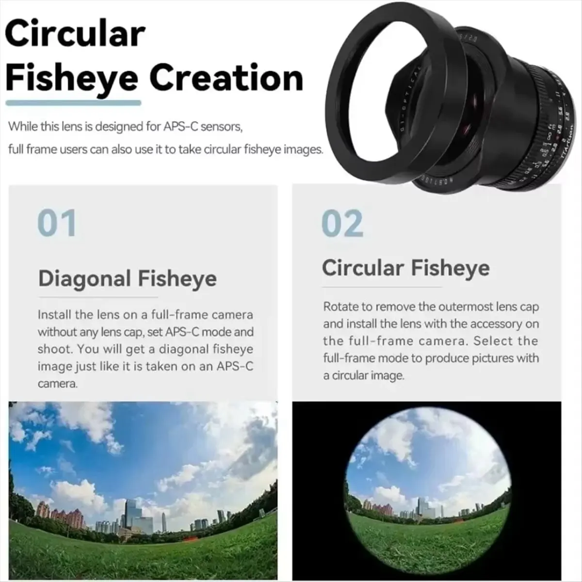 Фото Объектив N05R TTArtisan 7.5mm F2 APS-C Fisheye для камер, с широкой апертурой, компактный дизайн, для камер Panasonic Micro-Type №1