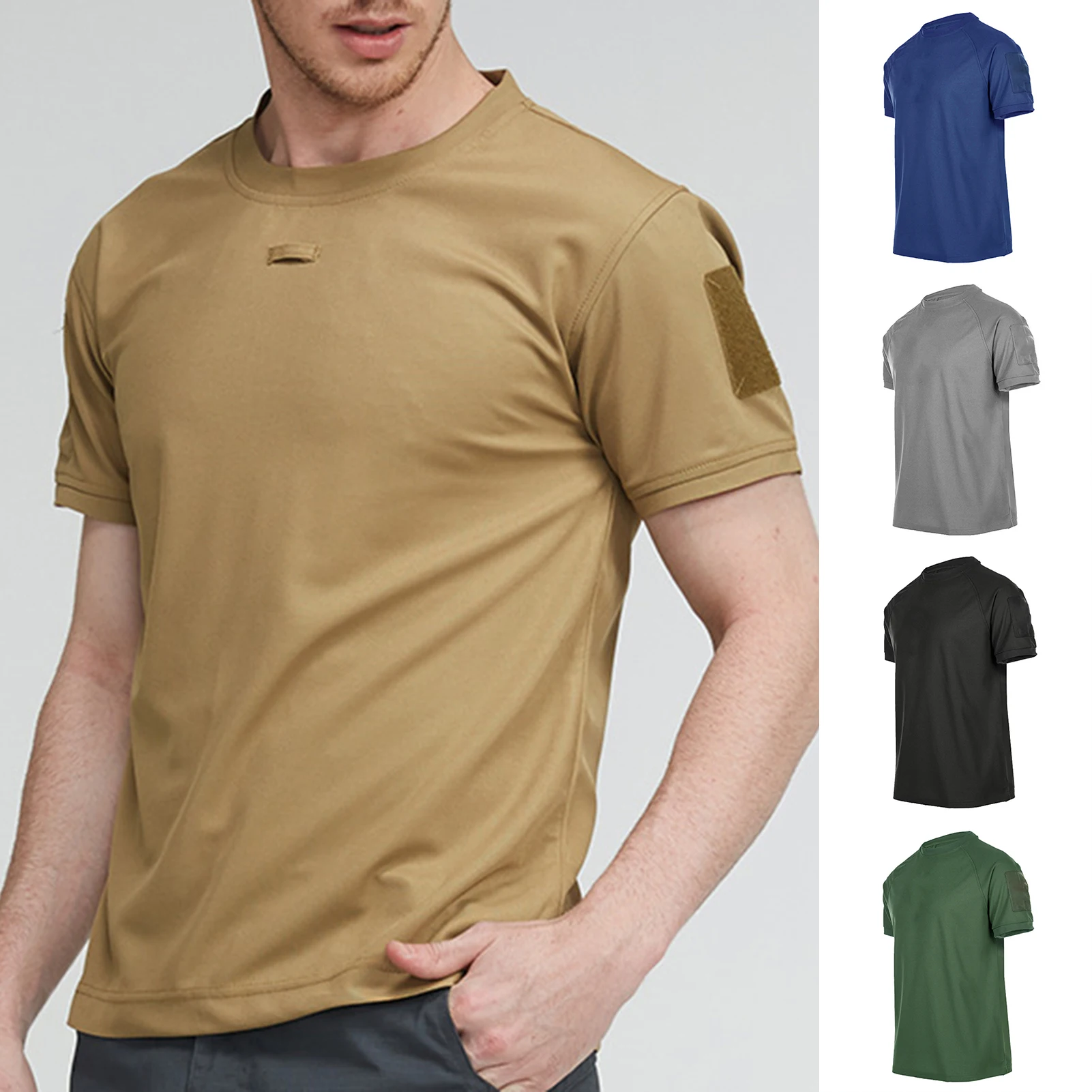 Tactical T-Shirts Men Sport Outdoor Military Tee Quick Dry Short Sleeve Shirt Hiking Hunting Army Combat Men Clothing Breathable