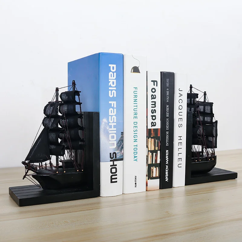 

Sunchamo Nordic Black-and-white Study Decoration Bookcase Creative Handmade Books Are Decorated By Office Desktop Sailboat Model