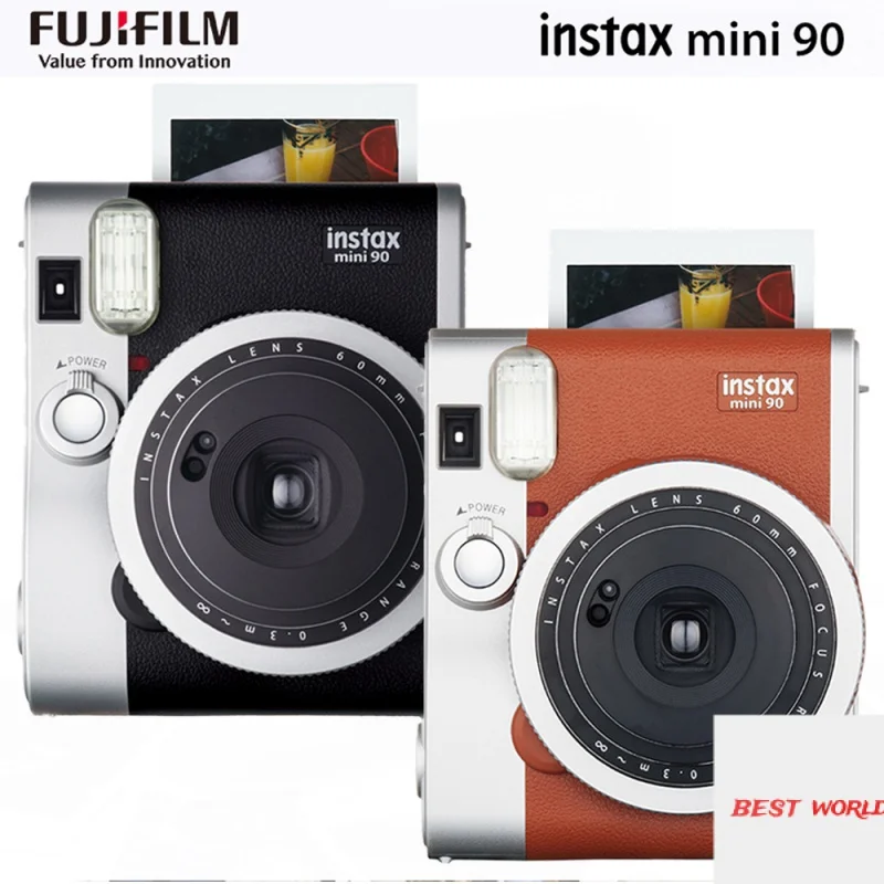 

Fujifilm Instax Mini 90 Neo Classic Camera Instant Cameras Black / Brown (Film Pack Optional)