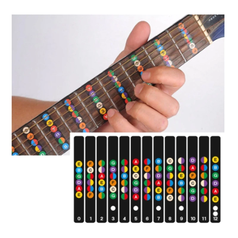 

Guitar Bass Vinyl with Fingerboard Fretboard Stickers for Learning Notes, Chords and Scales for Guitar, Fretboard, Notes