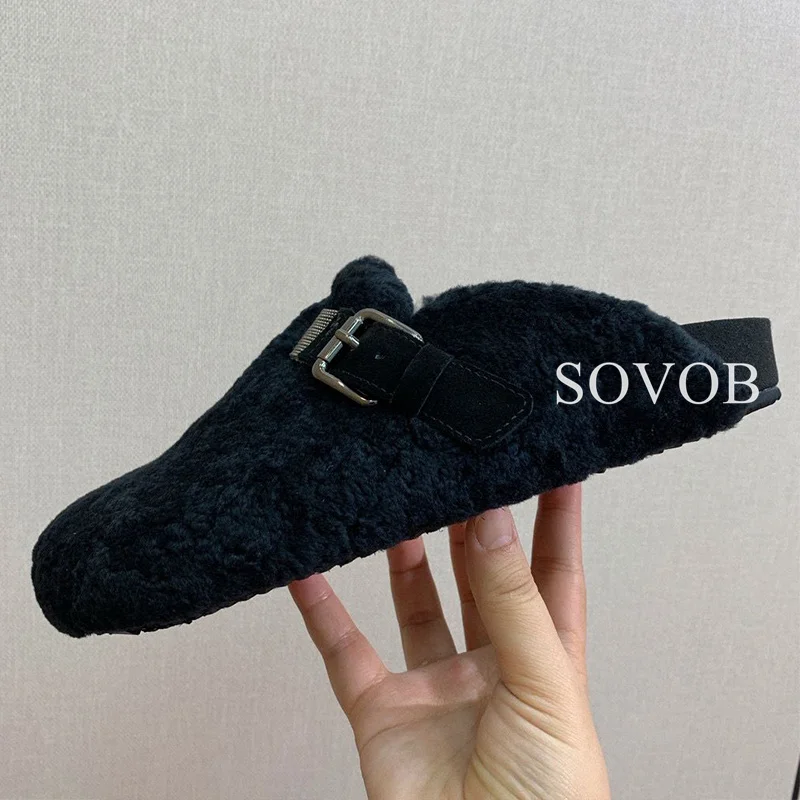 Весенне-осенние декоративные тапочки на плоской подошве с бисером женские сабо