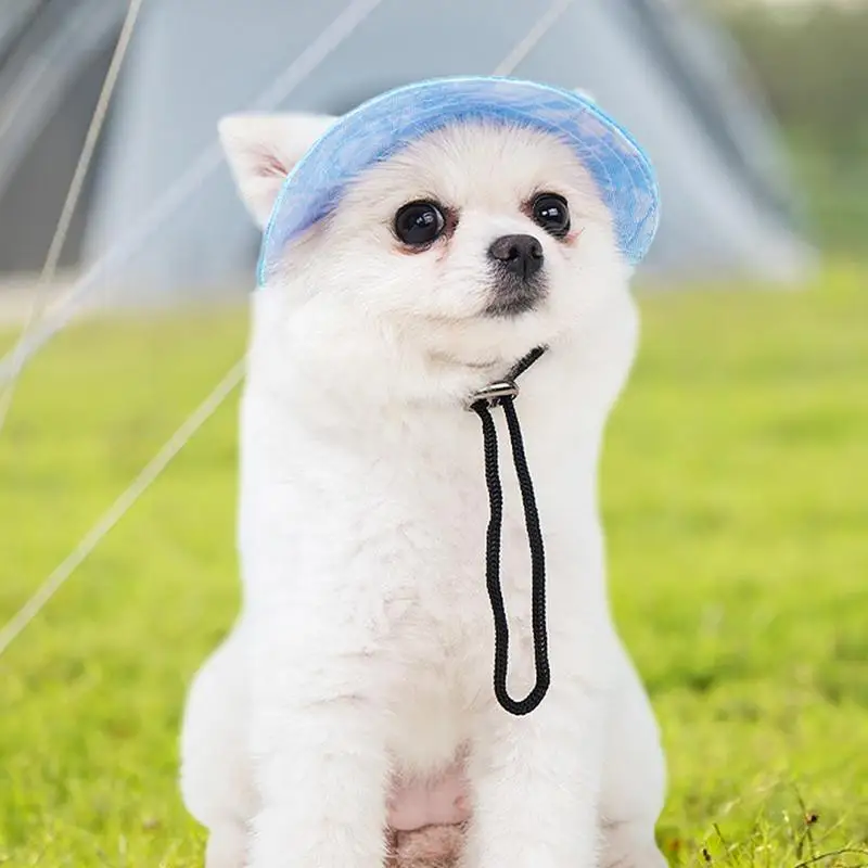 Kapelusz dla psa z otworami na uszy Regulowany daszek Kapelusze zwierząt szerokim rondem Letnie wędkarstwo Ochrona UV Mały średni duży kapelusz