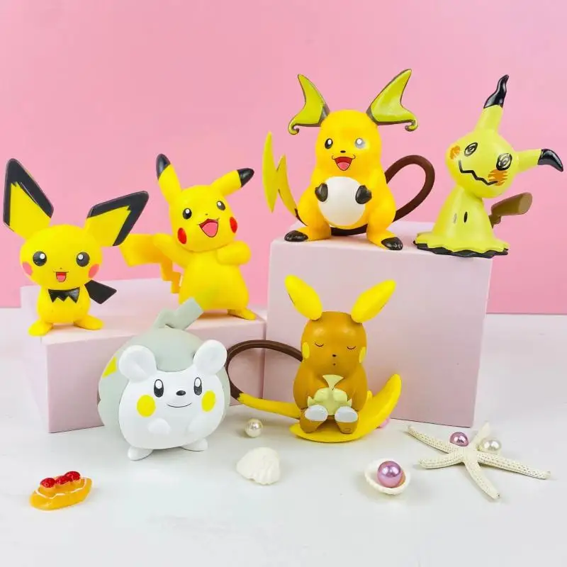 

NEW arrival Psyduck Pokemon Kawai Anime model car cake Decoration Doll machine Blind box Gacha Birthday Halloween Christmas gift