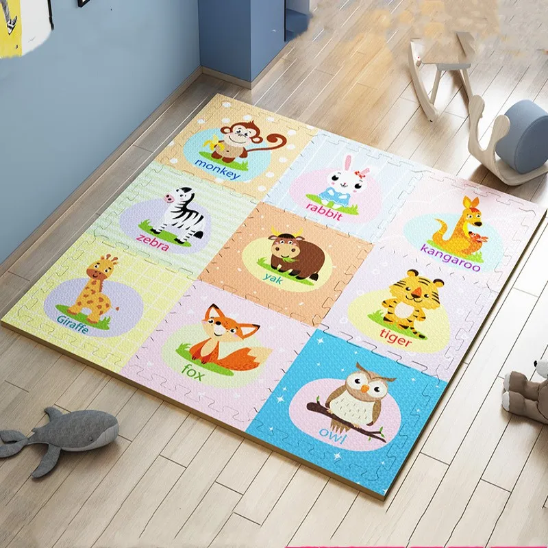 Animal Play Mats 9PCS Baby Game Mat 30x30cm Baby Play Mat Activities Mat for Baby Game Mat Room Mat Tatame Floor Mat Foot Mat