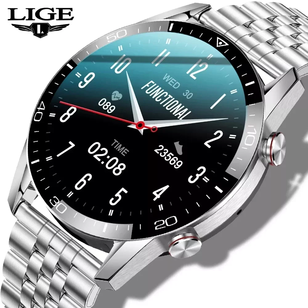 

LIGE 2022 Smart Watch Men Bluetooth Call IP68 Waterproof Heart Rate Blood Pressure Men SmartWatch Sports Fitness For Android IOS