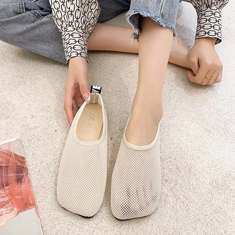 Туфли женские с принтом зебры дышащие удобные лоферы квадратный носок плоская