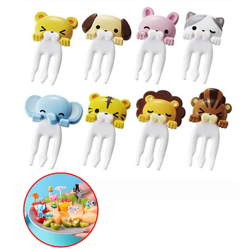 

6-10PCS Lunch Party Pick Dessert Fork Snack Decoration Bento Decorating Mini Fruit Forks For Children Toothpick