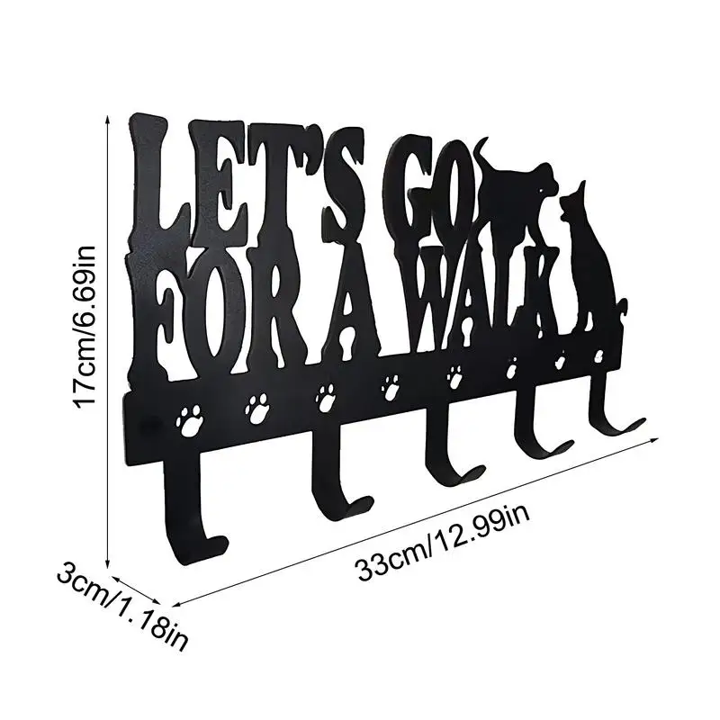 Держатель для ключей и кошелька настенное крепление металлический черный крючок