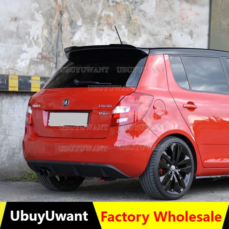 

Rear Roof Lip Spoiler For Skoda Fabia RS Mk2 2010 2011 2012 2013 2014 ABS Plastic Gloss Black Car Tail Wing Universal Spoiler