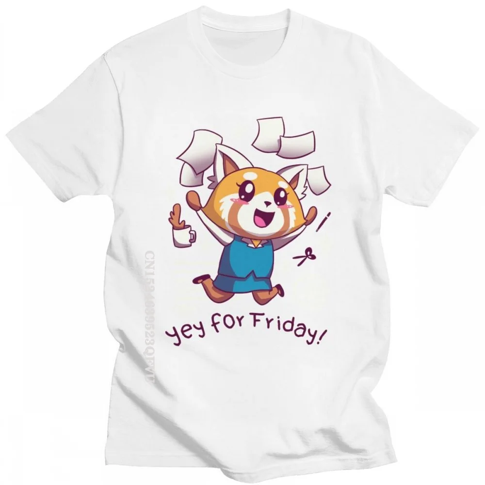 

Kawaii Aggretsuko Tshirts Aggressive Retsuko T Shirt Men Cotton Tshirt Streetwear Mend Yey For Friday Happy Weeken Tee Tops