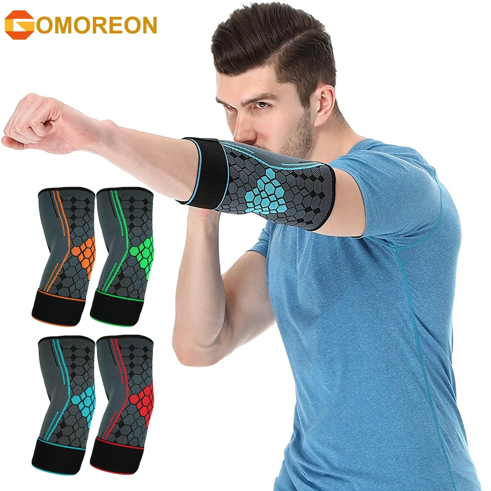 

GOMOREON 1Pcs Elbow Brace Compression Support Sleeve for Tendonitis, Tennis Elbow brace, Golf Elbow, Weightlifting for Workouts