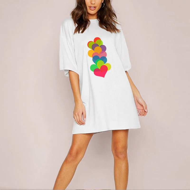 

Heart Love Print Oversized T-shirt Women Cotton O-neck Fashion Summer Ladies Half Sleeve T-shirts 2022 New Casual Soft Tops