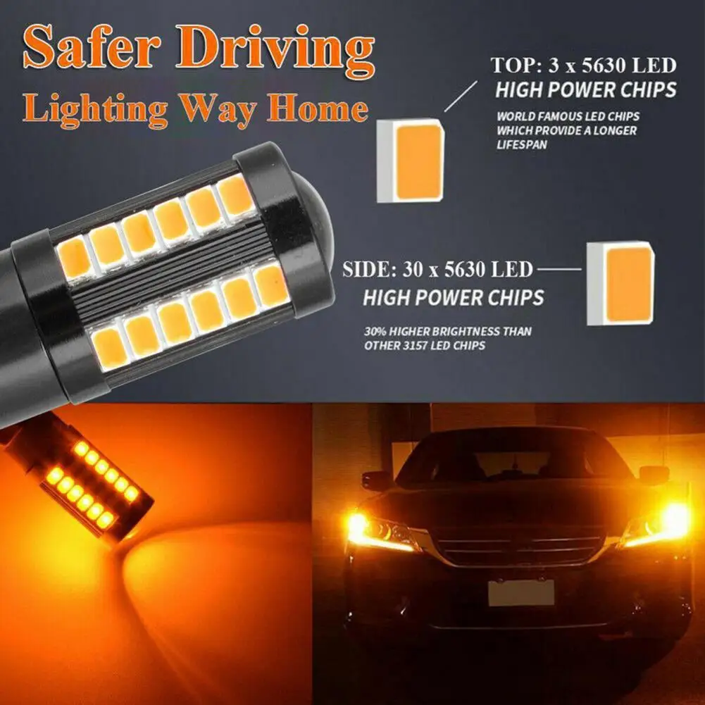 

2Pcs Durable Portable Good Heat Dissipation Effect 12V Car Universal Turn Signal Light Reversing Light for Auto