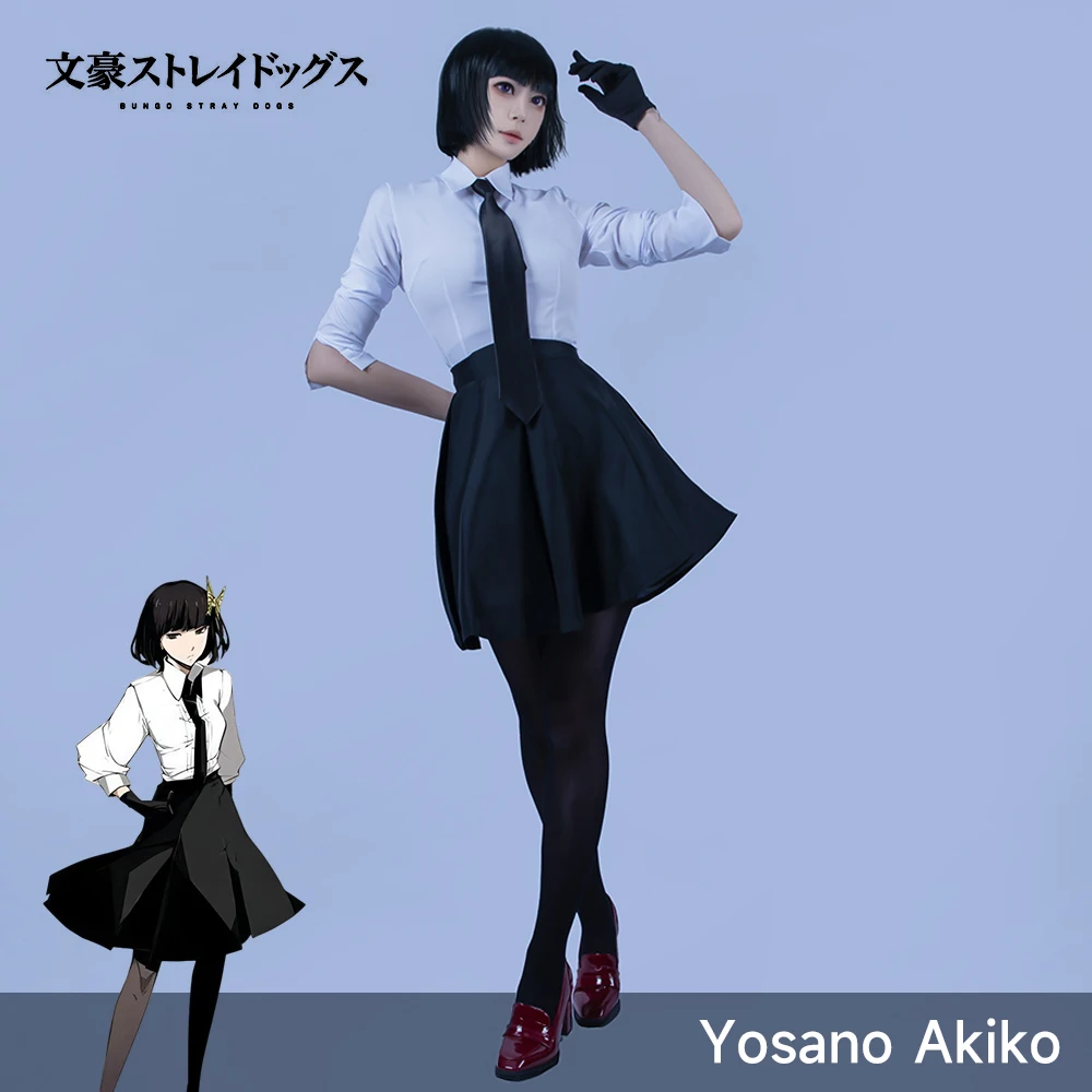 

Akiko Yosano Cosplay Anime Bungo Stray Dogs Costumes School Dress Uniform Suit outfit Akiko Yosano Halloween Christmas Plays Wig