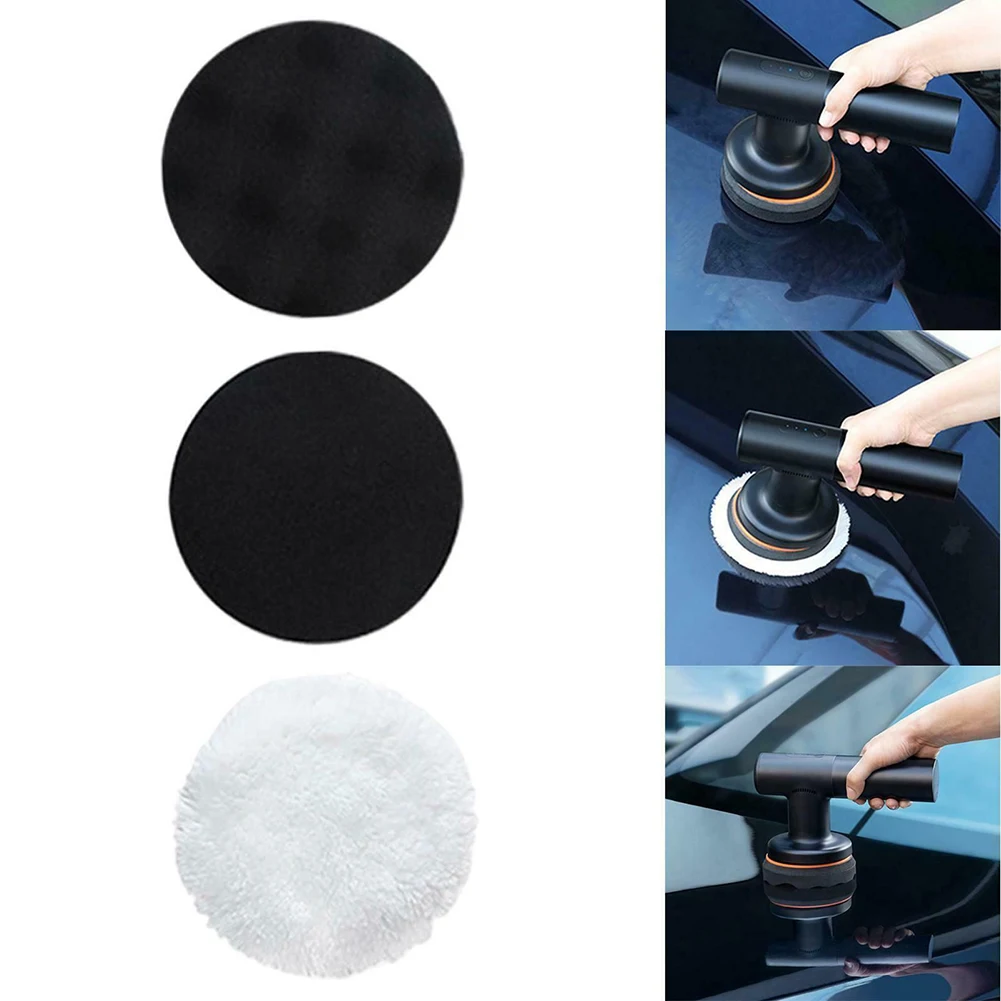 3Pcs/Set Wireless Car Polisher Buffer Electric Polishing Machine Pads Waxing Kit For Polishing Rough And Small Area Clean Tool