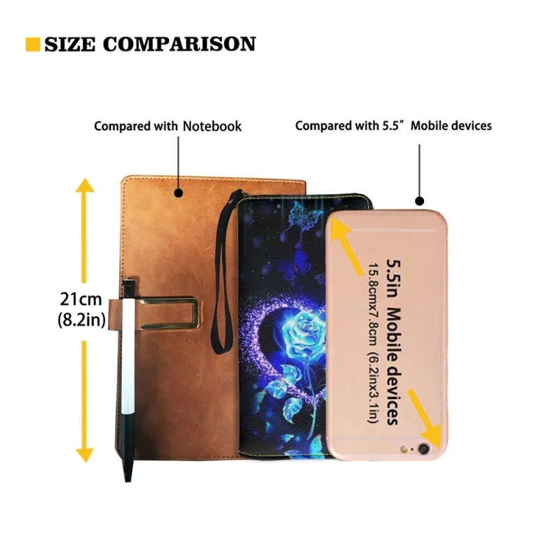 Belidome Blue Rose Wallet for Women Leather RFID Blocking Design Zip Around Card Holder Organizer Ladies Travel Clutch Wristlet
