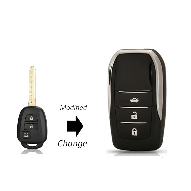 Для Toyota Reiz Corolla Vios Camry RAV Prado YARIS 2014 2015 2/3/4 кнопки TOY43 Обновление лезвия Корпус автомобильного ключа Модифицированный корпус ключа