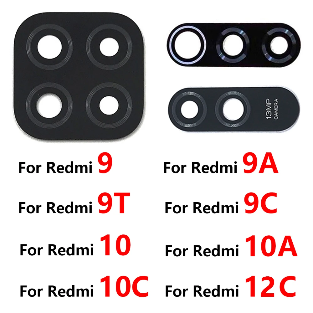 New Rear Back Camera Glass Lens For Xiaomi Redmi 9 9A 9C 9T 10 Redmi10 10A 10C 12C With Adhesive