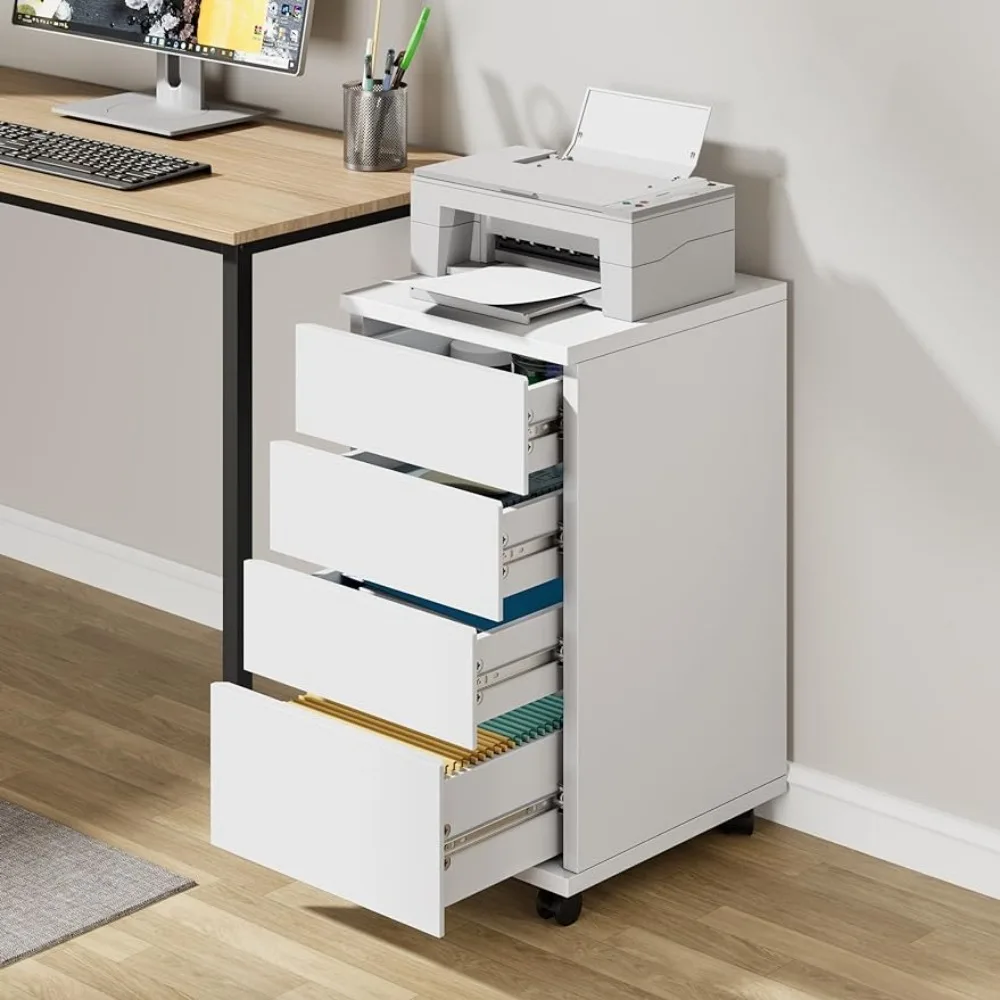 Files Cabinets for Documents 4-Drawer Filing Cabinet With Wheels Chest of Drawers Office Accessories Mobile File Cabinet Storage