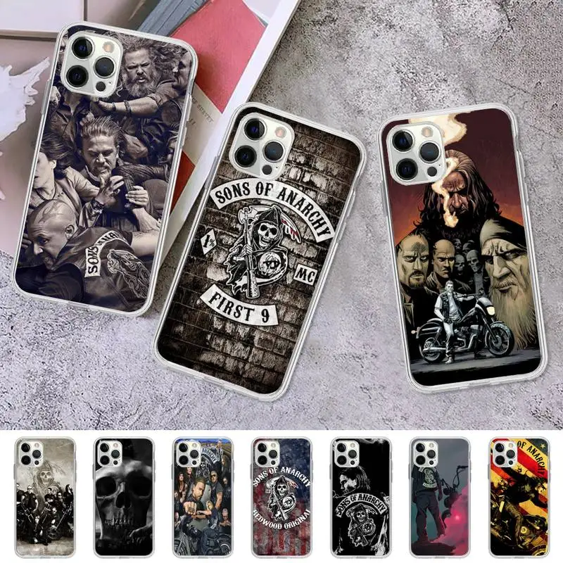 

Sons Of Anarchy USA TV Painted Phone Case for iPhone 11 12 13 Mini Pro Max 8 7 6 6S Plus X 5 SE 2020 XR XS Case shell