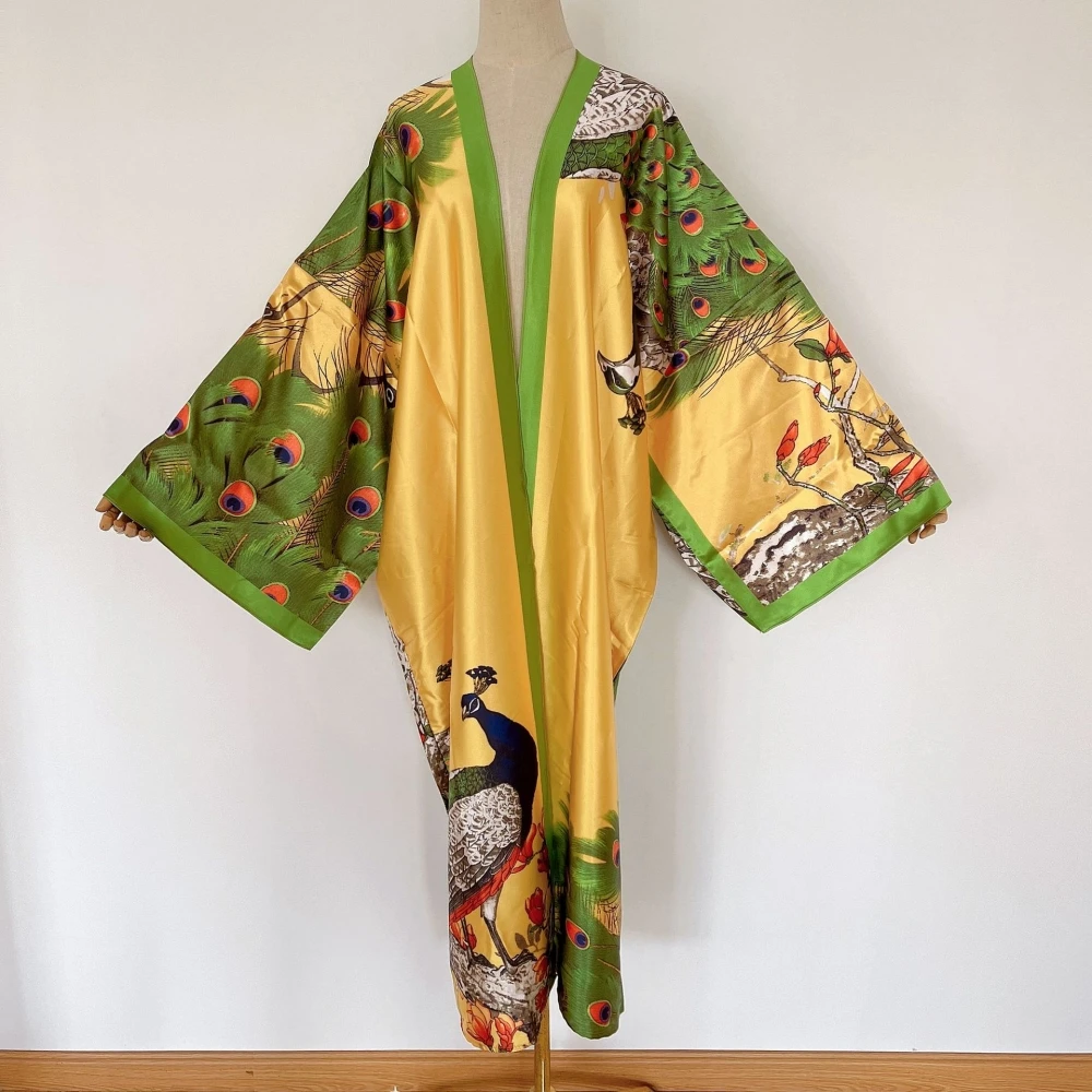

Beach Style Muslim Outwear Japanese Kimono Traditional Woman Long Sleeve Cardigan Cosplay Blouse Shirt Yukata Dress Haori Geisha