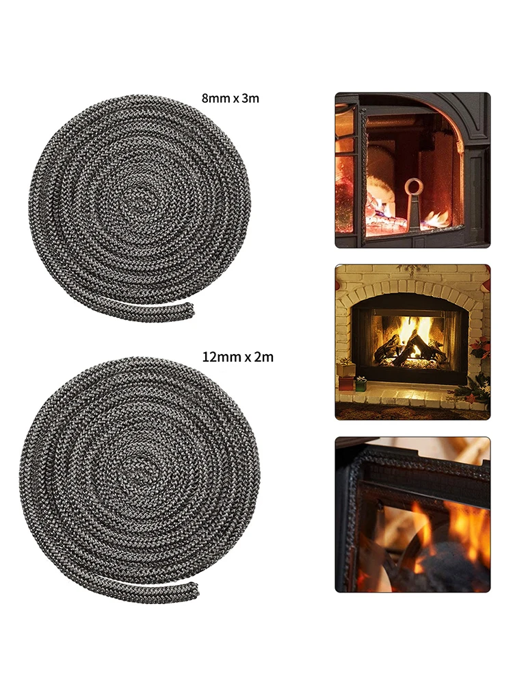 

Fiberglass Rope Black Flat Stove Gaskets Rope Self Adhesive Glass Seal Stoves Fire Rope High Temperature Sealing StripS