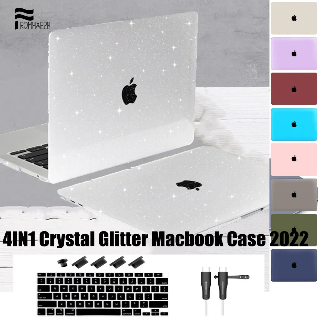 

New Crystal Laptop Case For Apple 2021 Macbook Pro 14 M1 Chip A2442 Air Pro Retina 11 12 13.3 inch Laptop Case 2020 A2338 A2337