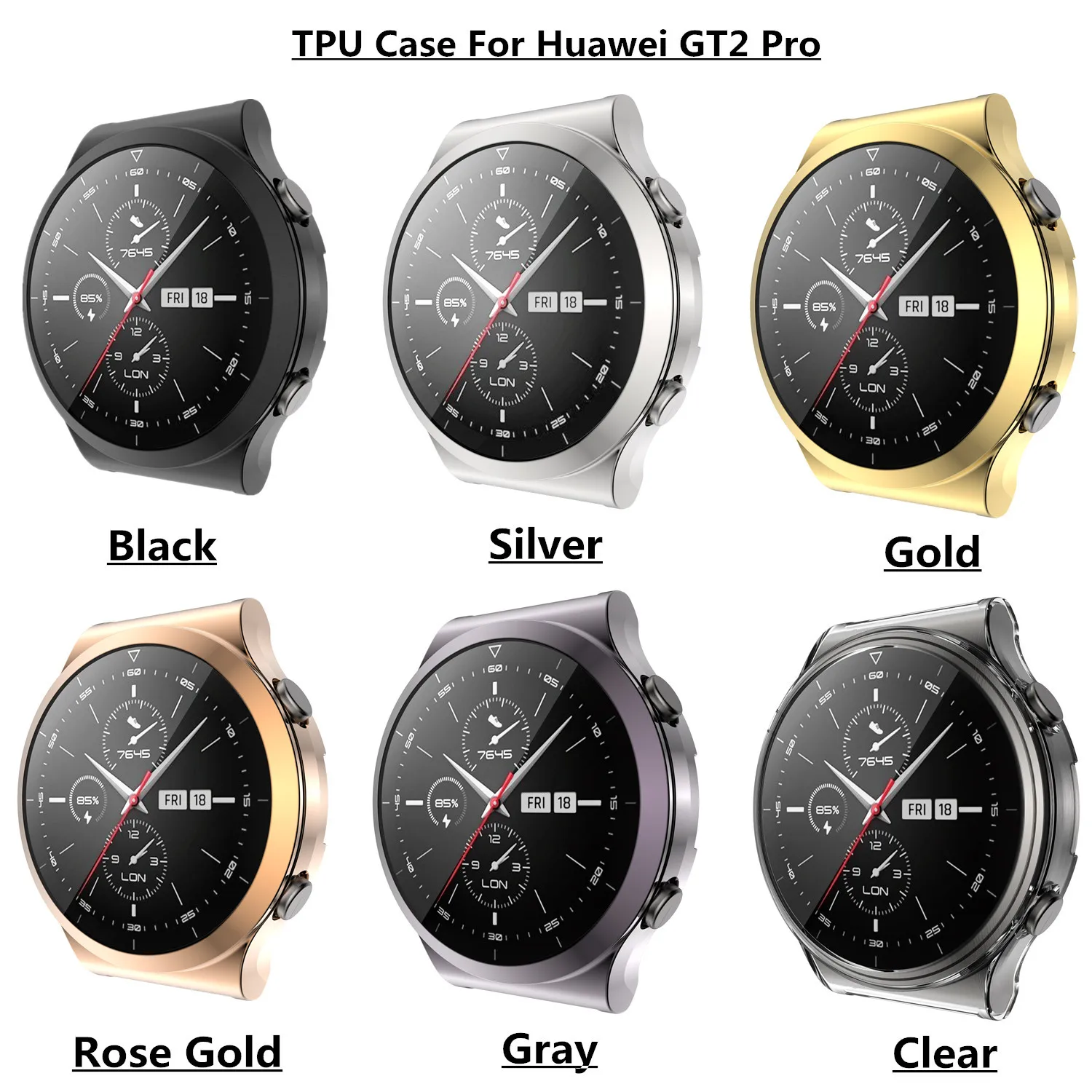 

3D Case Cover For Huawei Smart Watch GT2 Pro Full Screen TPU Protector Lightweight Bumper Soft Shell