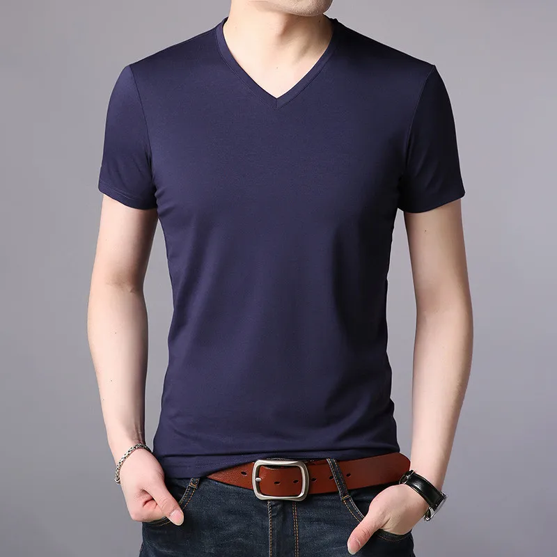 

8475-T-Men's short-sleeved t-shirt 2019 new autumn with long-sleeved suit tide brand trend handsome