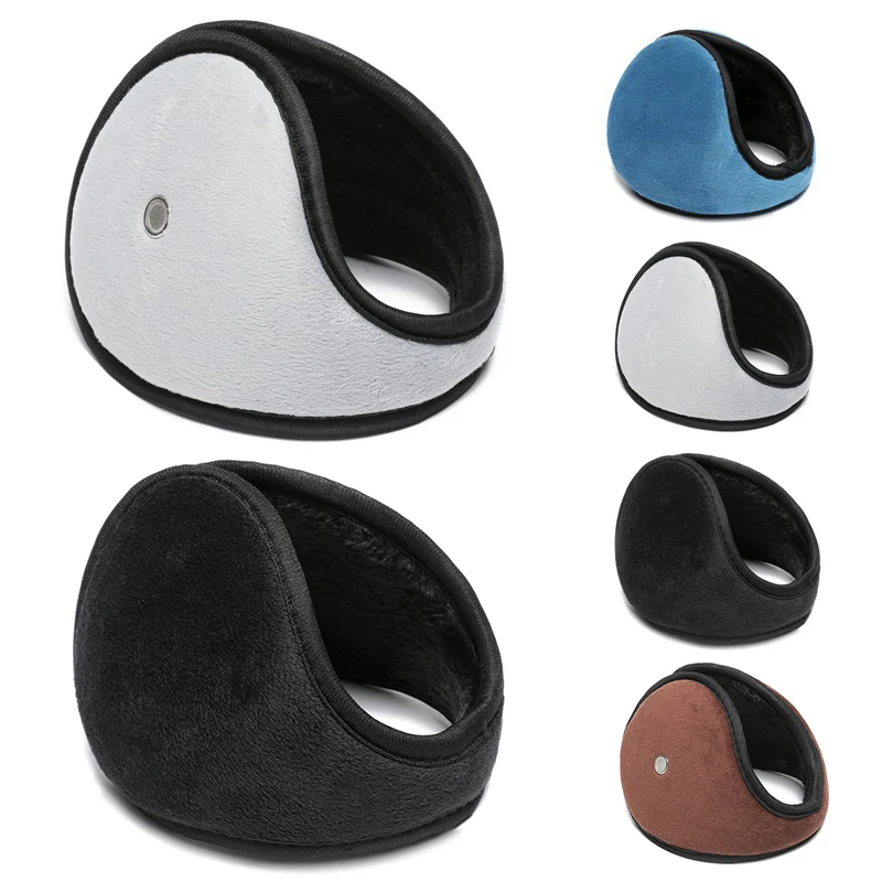 

Ветрозащитные складные наушники, искусственная кожа, утолщенные плюшевые зимние теплые наушники, обогреватель для езды на велосипеде на открытом воздухе, мягкие наушники