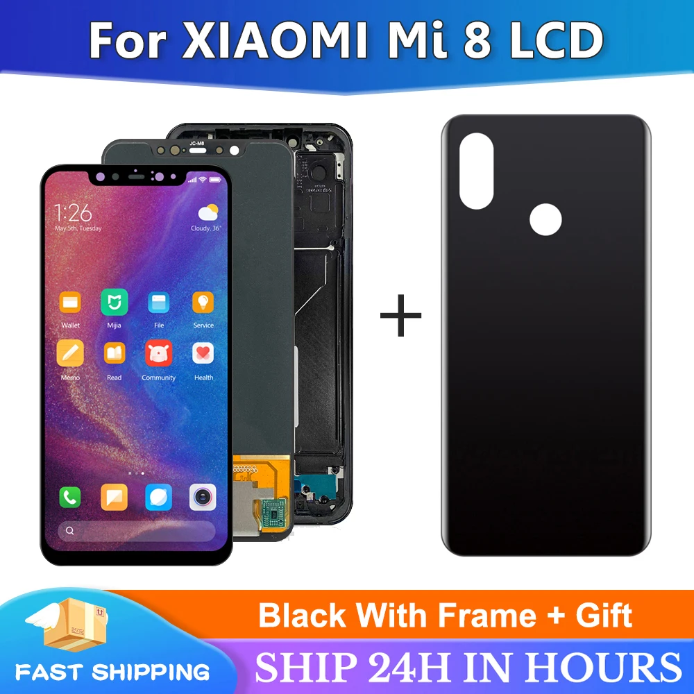 6,21 'Surper AMOLED дисплей для Xiaomi Mi 8 Mi8, ЖК-сенсорный экран, сменный дигитайзер в сборе для Mi 8 M1803E1A, ЖК-экран