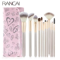 rancai 10pcs makeup brushes set high quality eye shadow face powder applicator cosmetic foundation make up brush kit