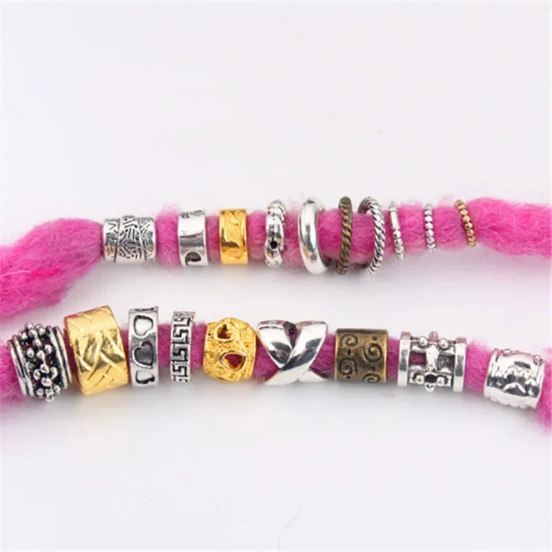 Серебряные золотые бусины для кос 5 шт