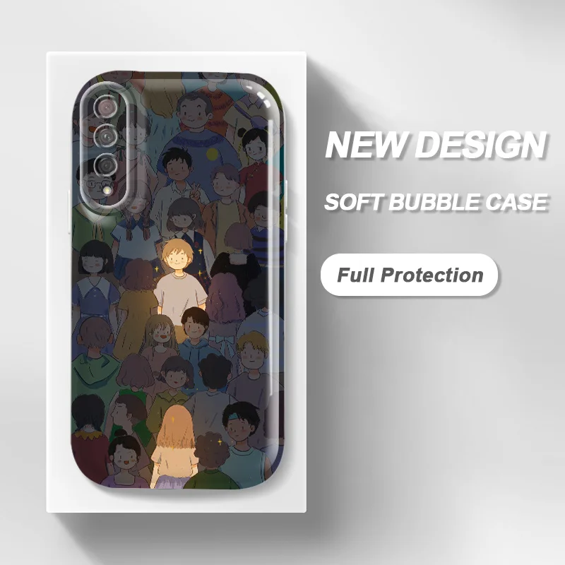 

Crowd Lovers'girlfriends Case for Huawei Y9 Prime Enjoy 10 Plus Y9S Nova 5T 9 P Smart Pro Honor 9X Pro 20 20S 30 50 Phone Cover