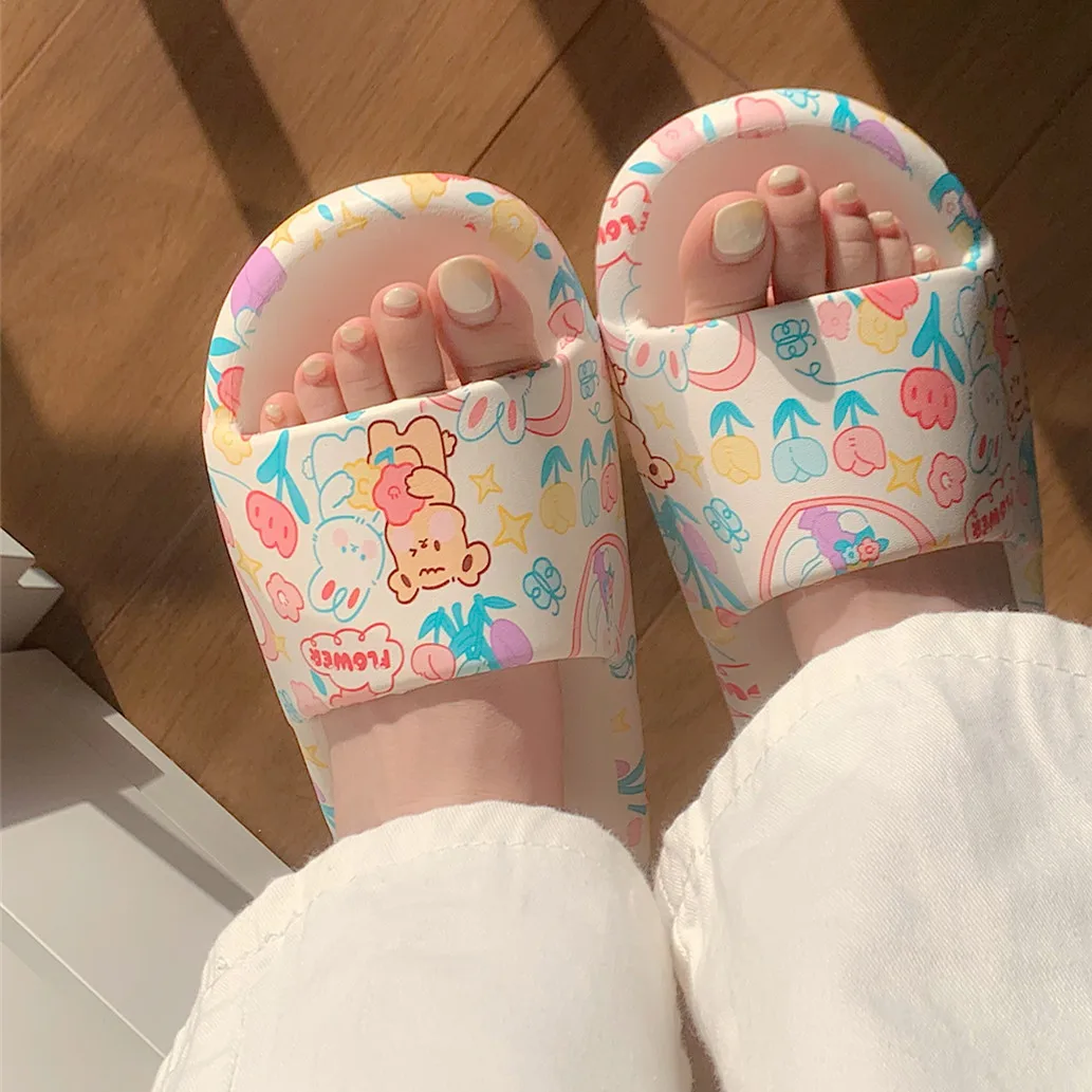 Women's Home Cartoon Slippers 2023 New Summer Cute Rabbit Design Fashion Sandals Korean Slippers Female EVA Slippers Female