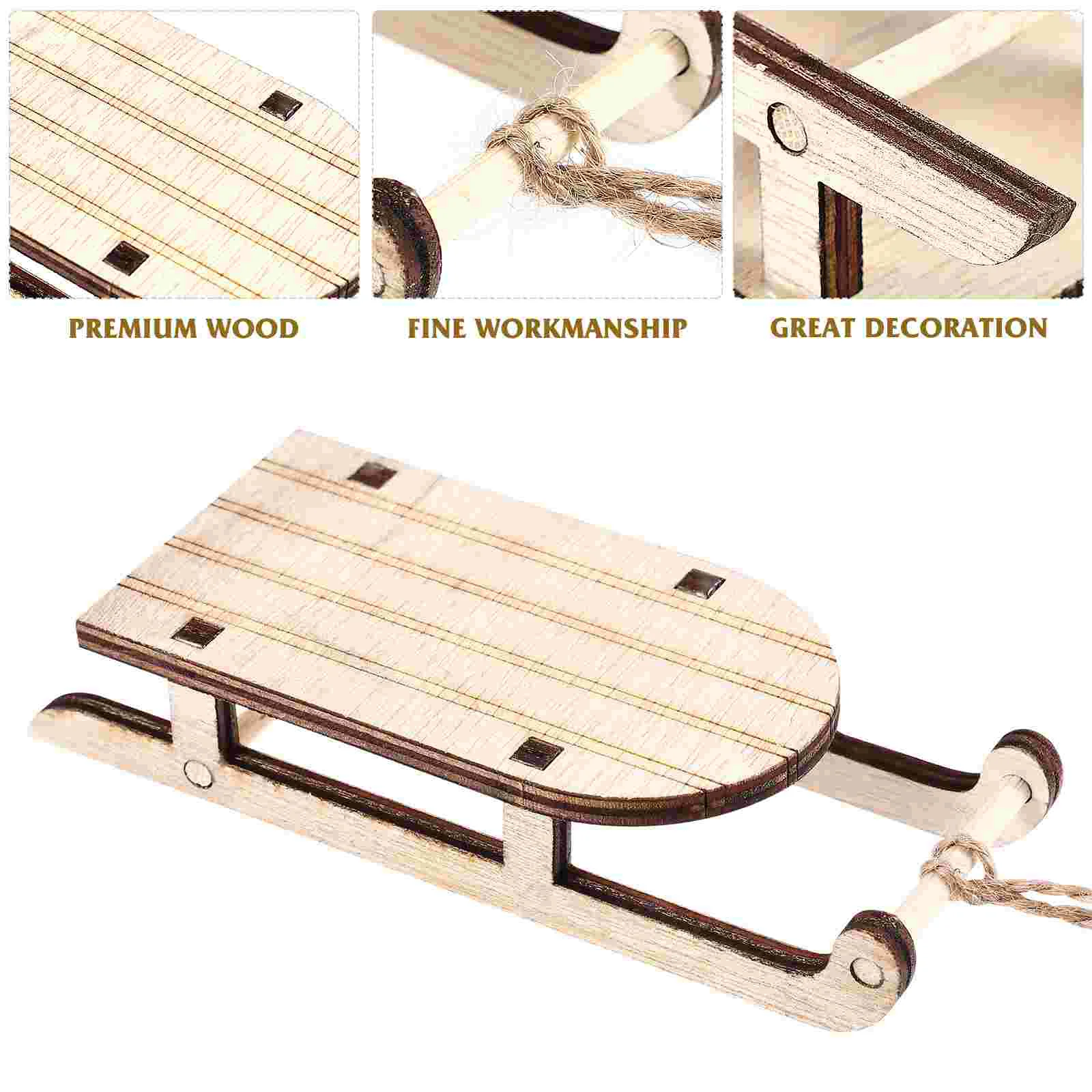 Рождественские санки деревянные елочные украшения детские миниатюрные