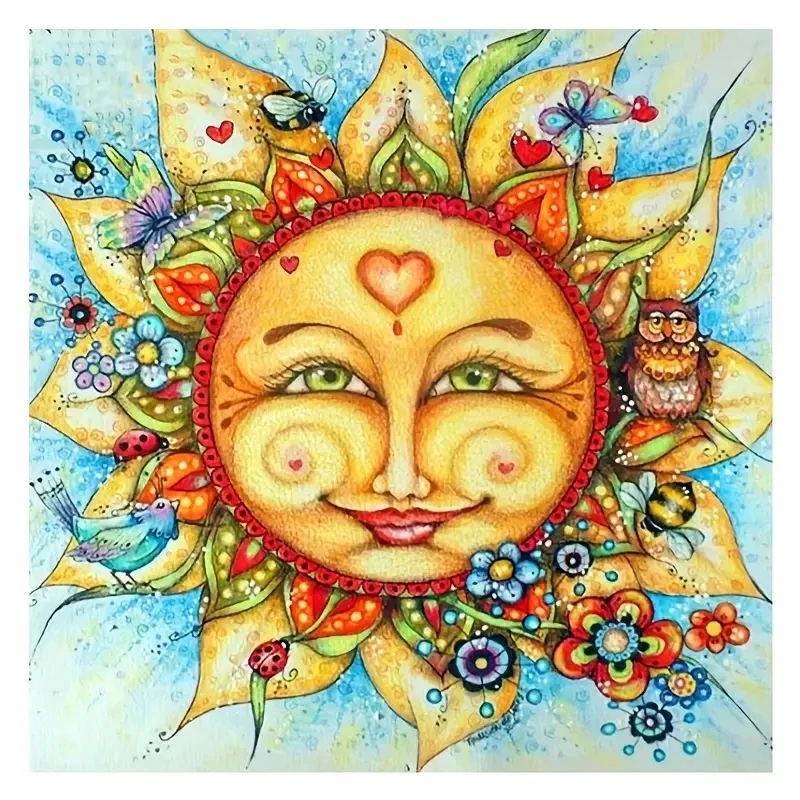 

DIY 5D Diamond Painting Set - Create A Sparkling Sun With Special Shaped Rhinestones!