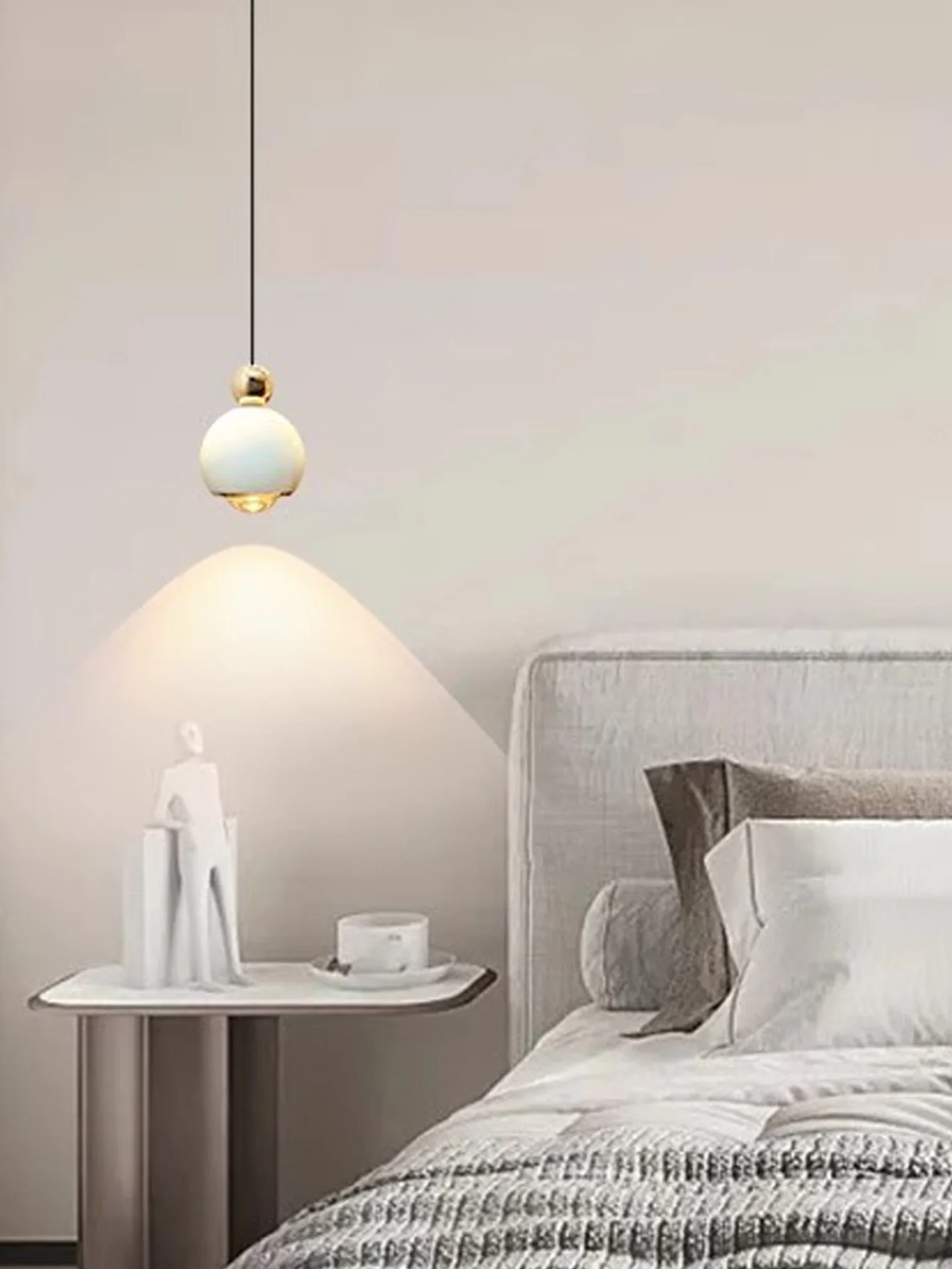 Белый/оранжевый/синий алюминиевый подвесной светильник со стеклянным зеркалом