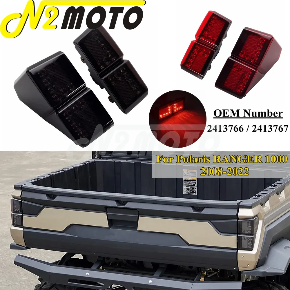 

Smoked/Red Lens Rear Brake Stop Tail Lights 2413766 / 2413767 For Polaris RANGER 1000 2018 2019 2020 2021 2022 ATV UTV Taillight
