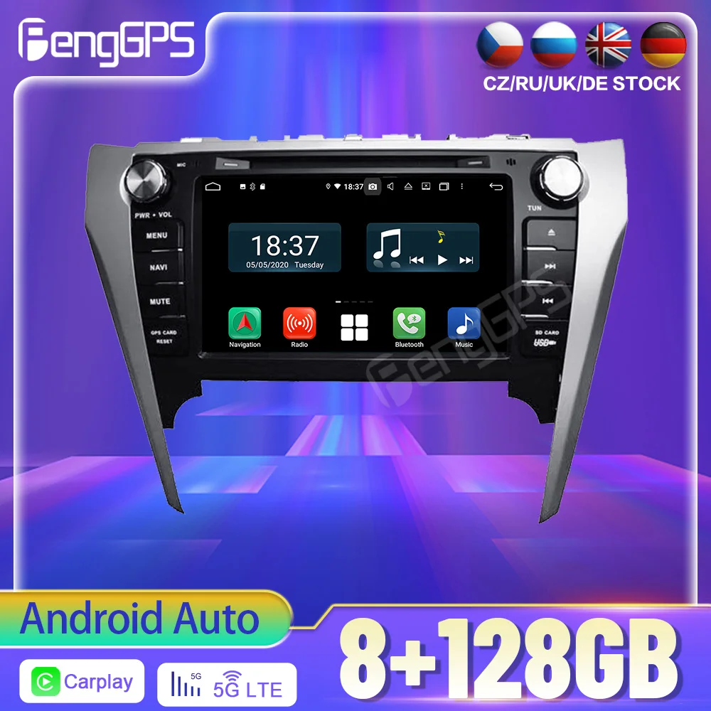 

128G AndroidAuto PX6 DSP For TOYOTA Camry 2012 2013 2014 Car DVD GPS Navigation Auto Radio Stereo Multifunction CarPlay HeadUnit