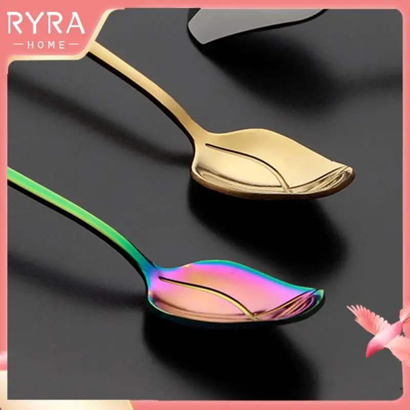 

Teaspoon Long Handle Stainless Steel Stirring Spoon For Picnic Rainbow Color 13/15/17cm Ice Cream Dessert Spoons Tea Stir Spoon